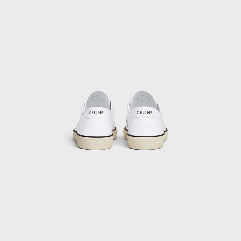 Celine As-01 Low Kanten-up Alan In Calfskin Sneakers Wit | CL-591896