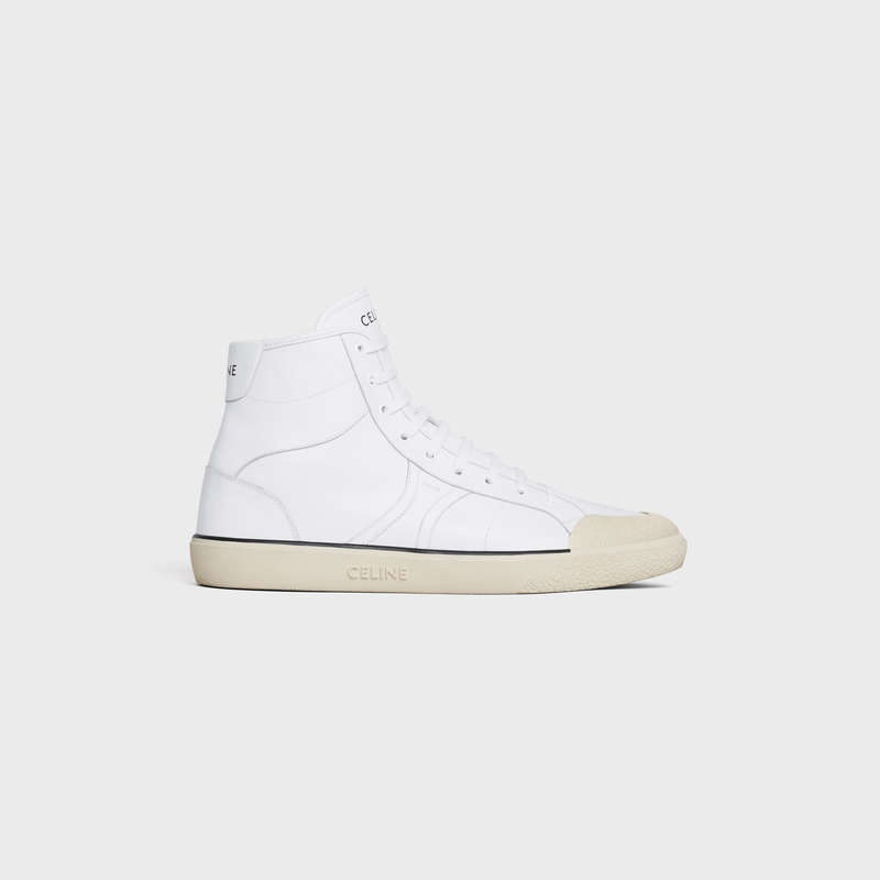 Celine As-02 Mid Low Kanten-up Alan In Calfskin Sneakers Wit | CL-591894