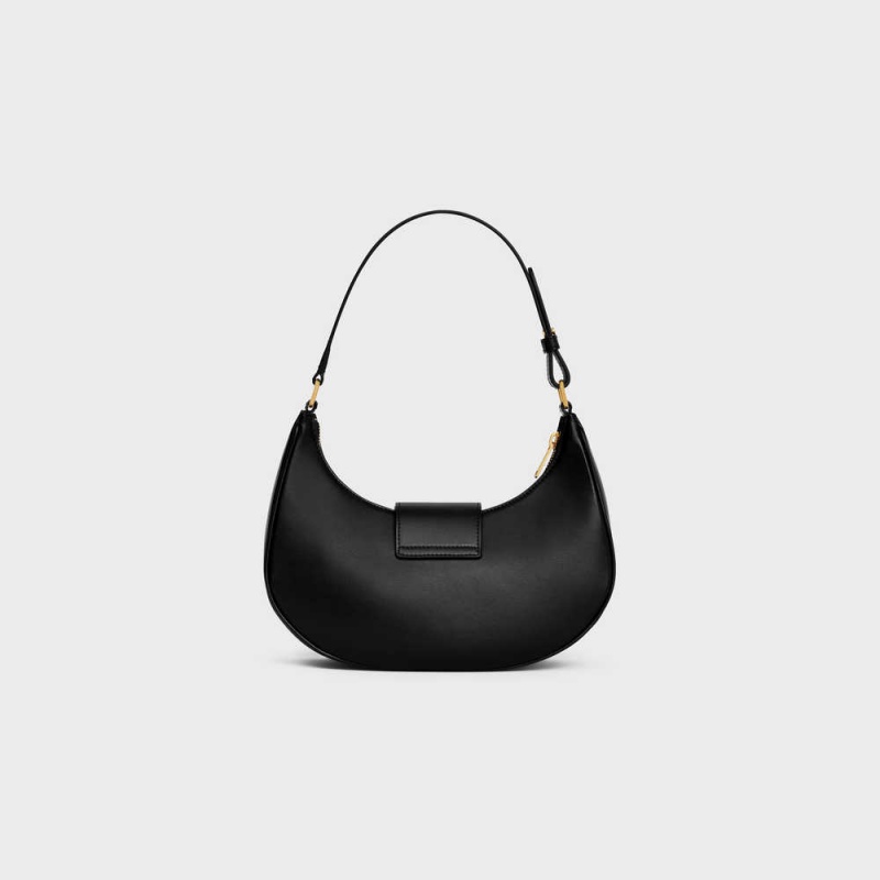 Celine Ava Soft Bag In Smooth Calfskin Triomphe Zwart | CL-593171