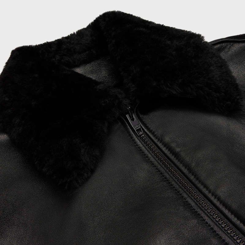 Celine Aviator Shearling Blouson In Soft Leather Zwart | CL-591927