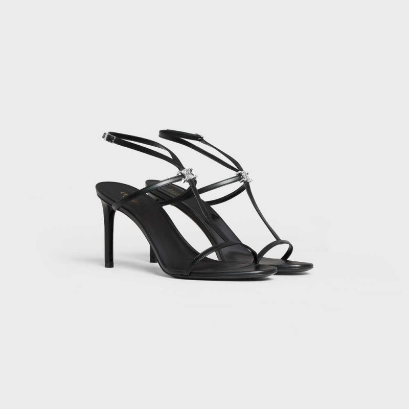 Celine Bar Triomphe In Calfskin Sandalen Zwart | CL-592598