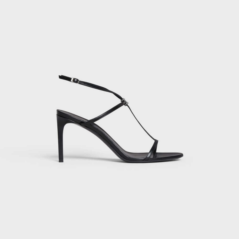 Celine Bar Triomphe In Calfskin Sandalen Zwart | CL-592598