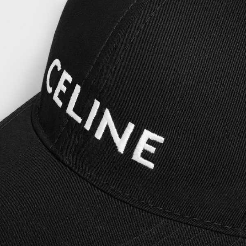 Celine Baseball In Drill Katoenen Pet Zwart | CL-592362