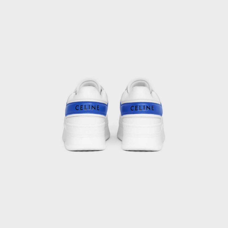 Celine Block Sneakers With Wedge In Calfskin Sneakers Wit Blauw | CL-592548