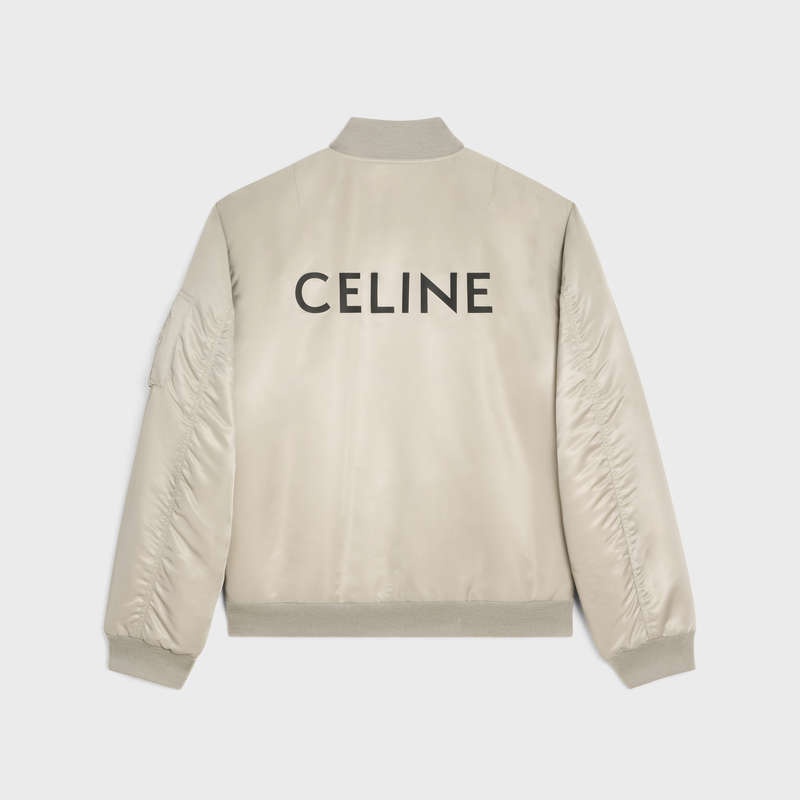 Celine Bomber In Nylon Twill Blousons Lichtgrijs | CL-591959