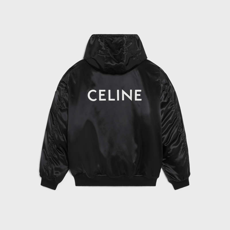 Celine Bomber In Satin-finish Nylon Blousons Zwart | CL-591956