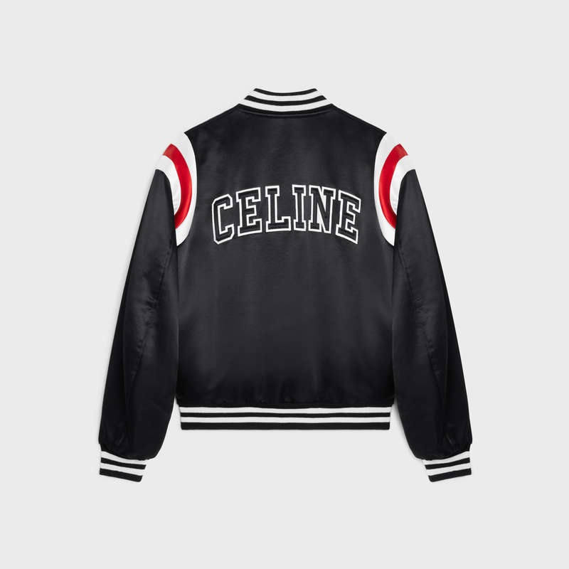 Celine Bomber In Thick Satin Blousons Zwart | CL-591957