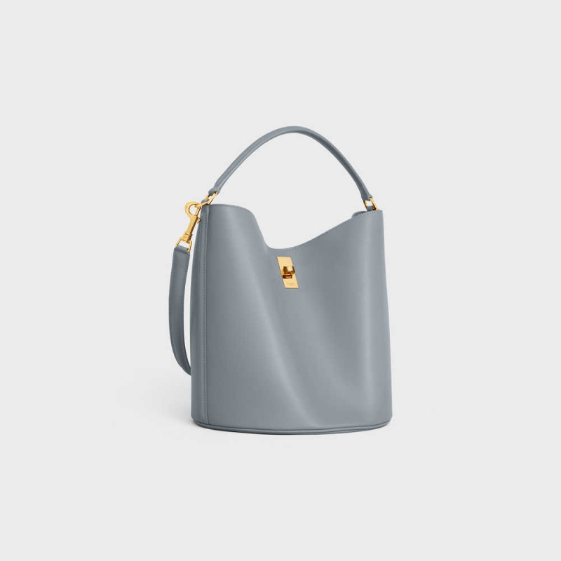 Celine Bucket Bag In Smooth Calfskin 16 Blauw Grijs | CL-593255