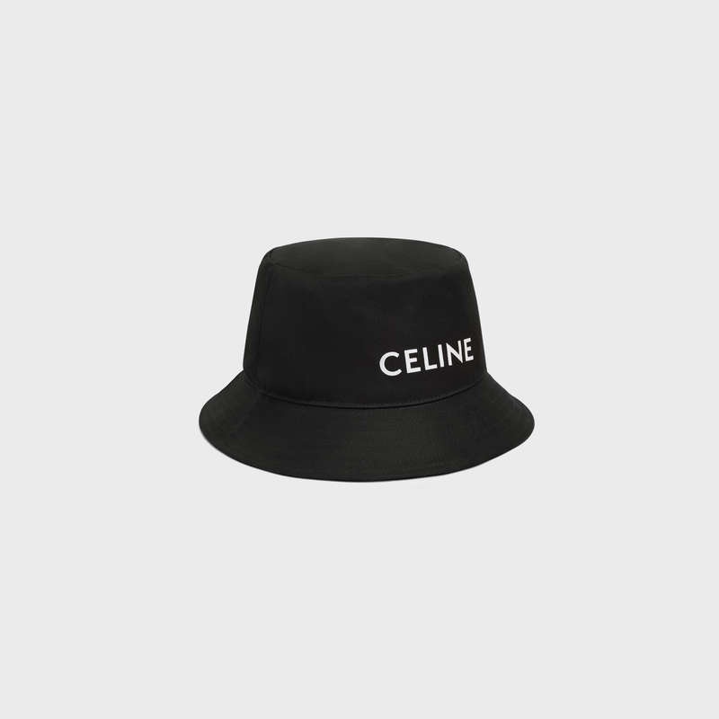 Celine Bucket In Gabardine Katoenen Hoed Zwart | CL-591705