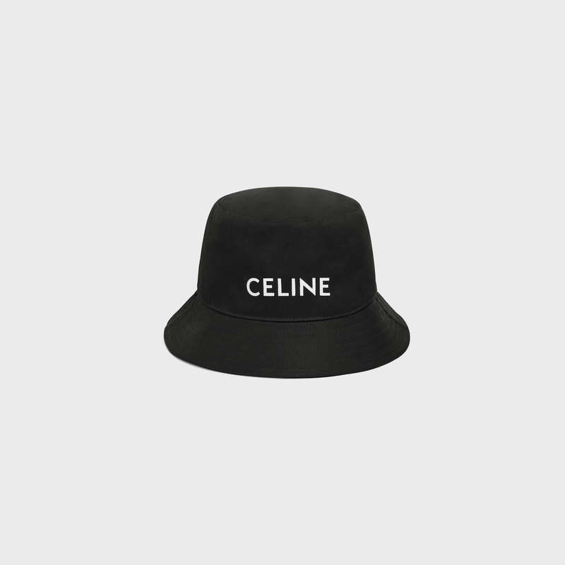 Celine Bucket In Gabardine Katoenen Hoed Zwart | CL-591705