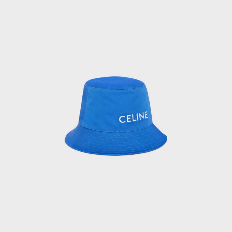 Celine Bucket In Katoenen Gabardine Hoed Blauw | CL-592351