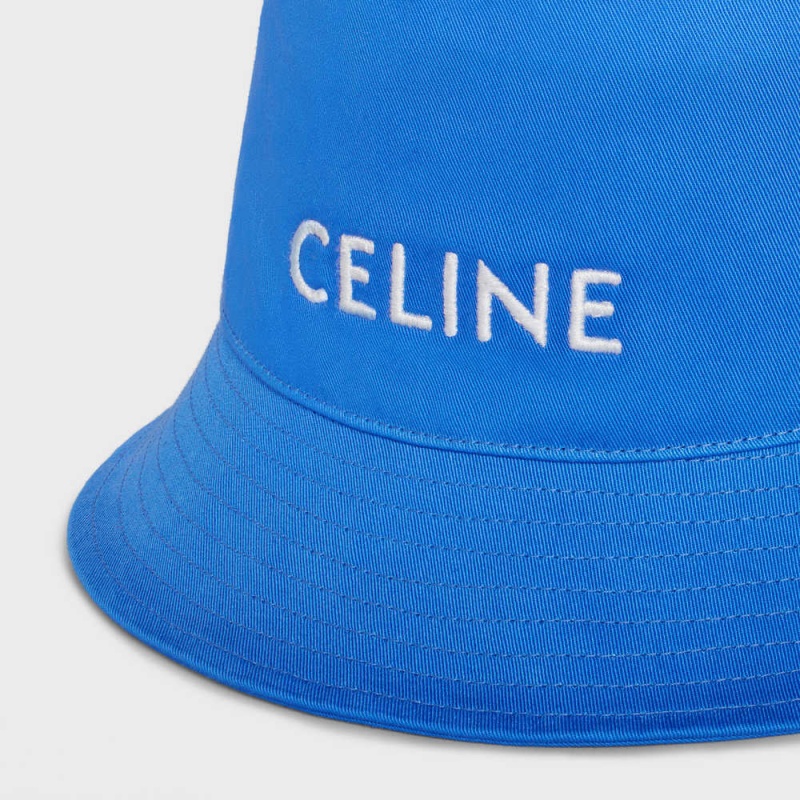 Celine Bucket In Katoenen Gabardine Hoed Blauw | CL-592351