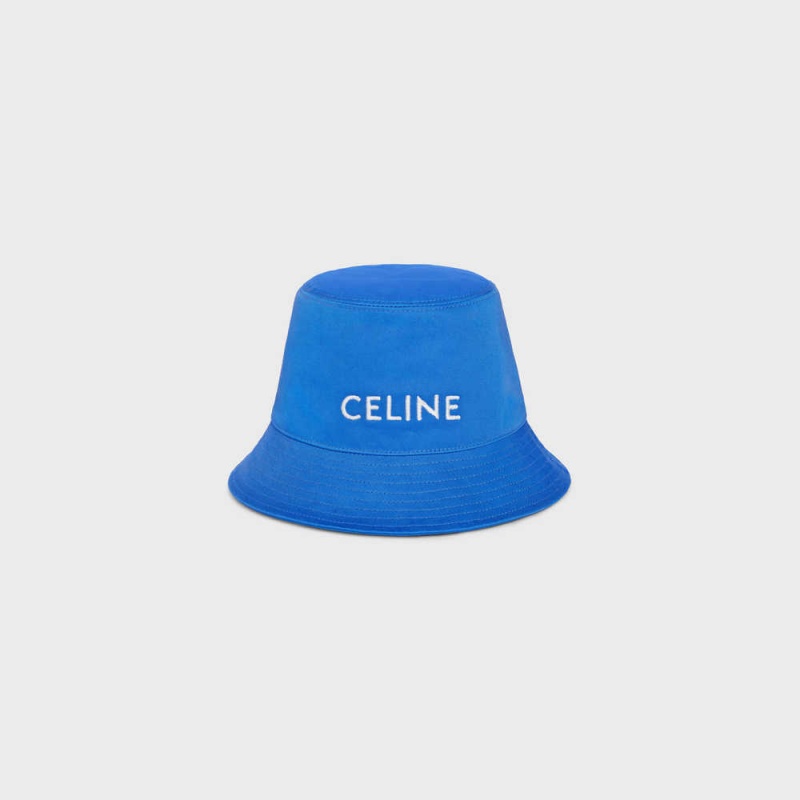 Celine Bucket In Katoenen Gabardine Hoed Blauw | CL-592351