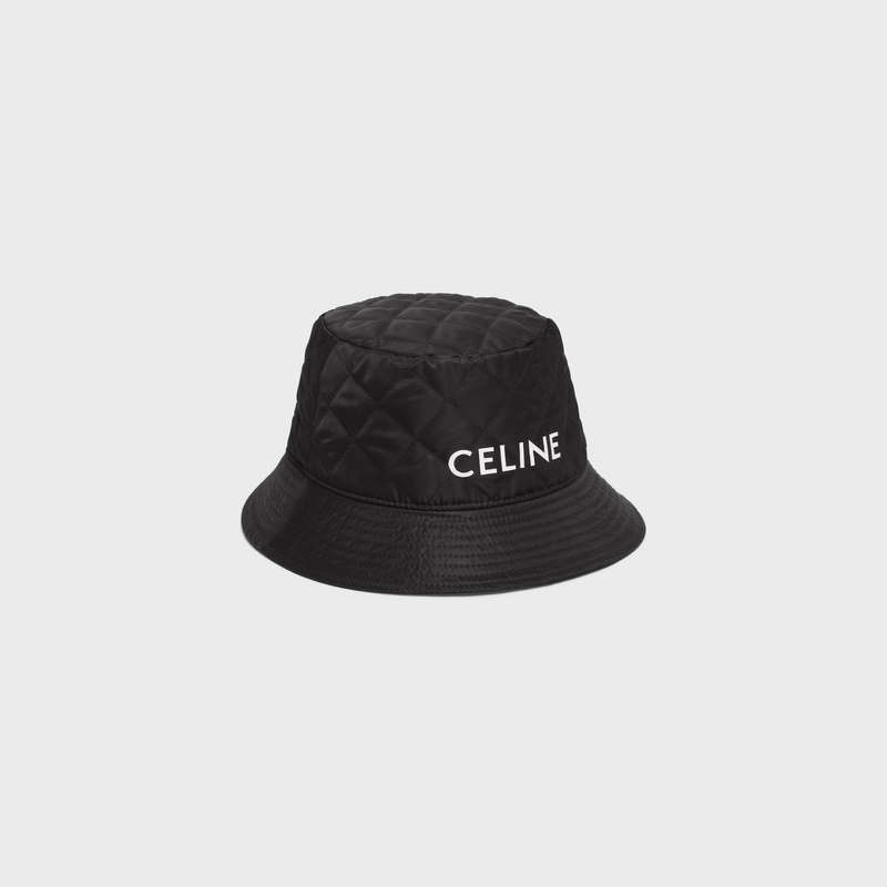 Celine Bucket In Nylon Twill Hoed Zwart | CL-591706