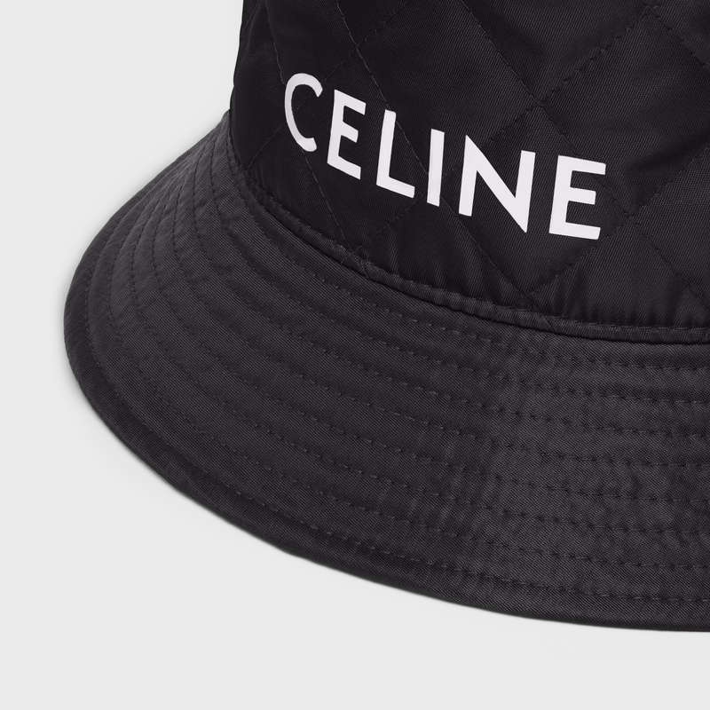 Celine Bucket In Nylon Twill Hoed Zwart | CL-591706