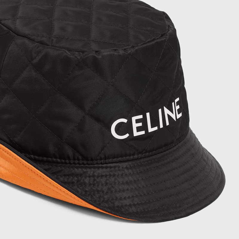 Celine Bucket In Nylon Twill Hoed Zwart | CL-591706