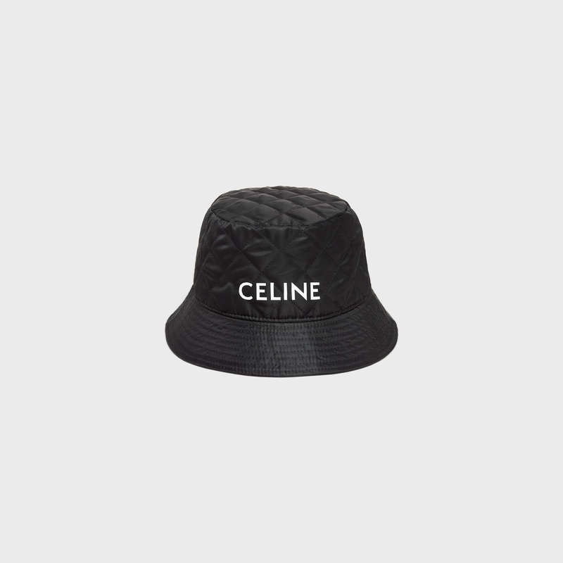 Celine Bucket In Nylon Twill Hoed Zwart | CL-591706