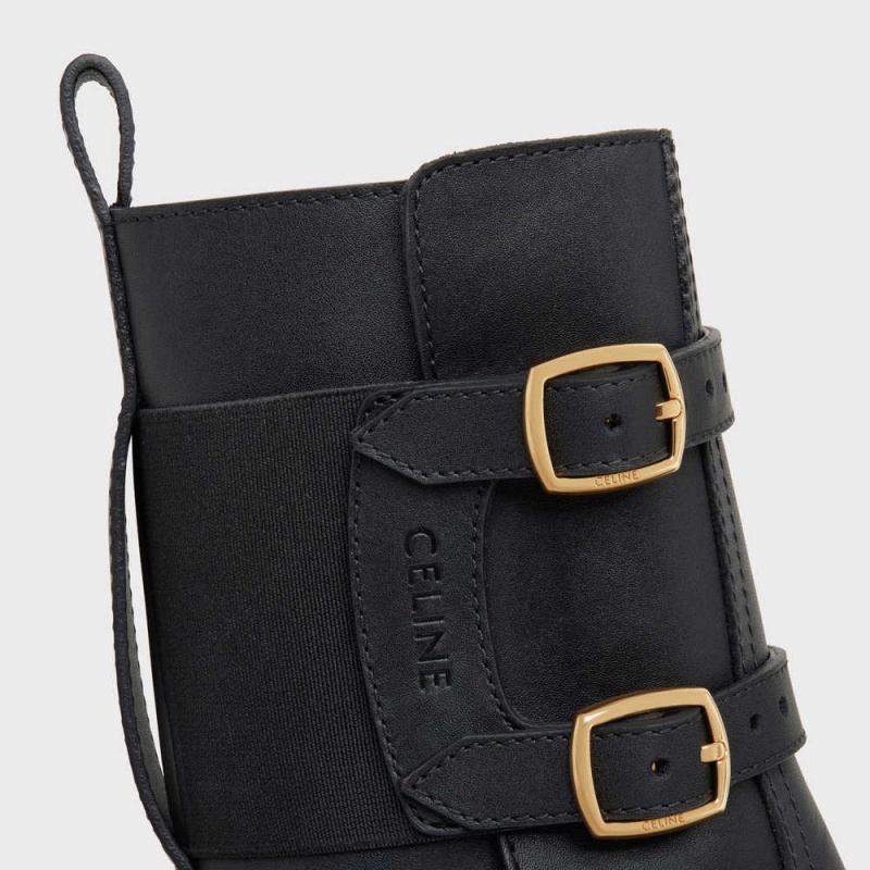 Celine Bulky Buckled Medium In Calfskin Laarzen Zwart | CL-592504