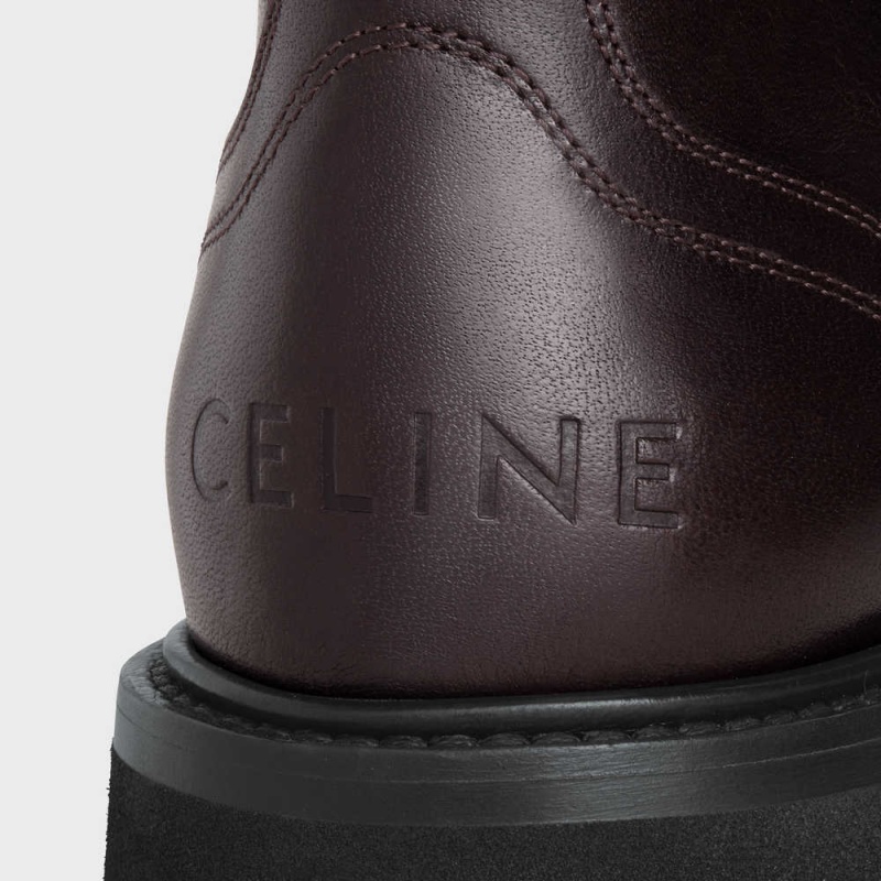 Celine Bulky Kanten-up In Calfskin - Vegetal Tanning Laarzen Donkerbruin | CL-592507