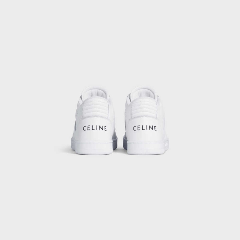 Celine C02 Trainer Mid With Scratch In Calfskin Sneakers Wit | CL-592544