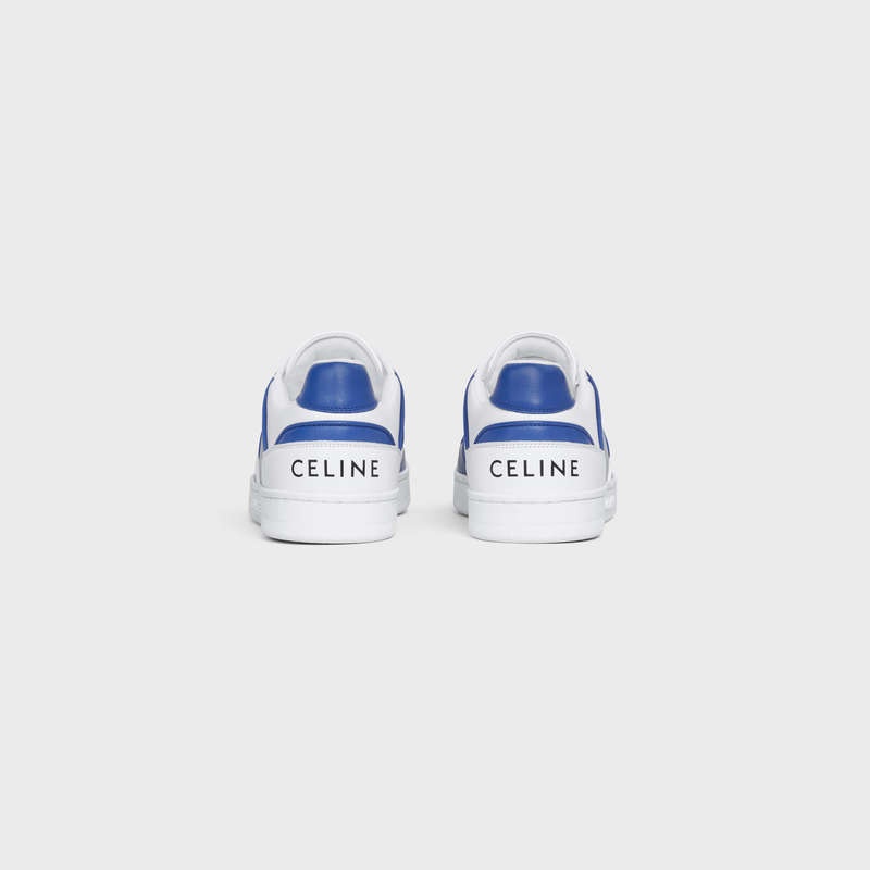 Celine C04 Trainer Low Kanten-up In Calfskin Sneakers Wit Blauw | CL-591905