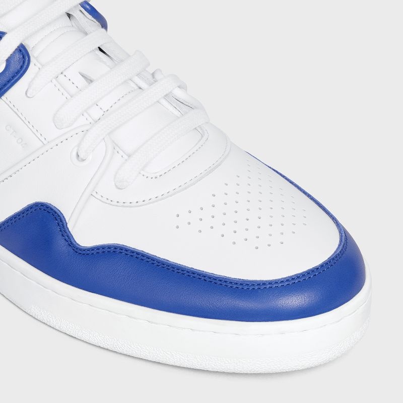 Celine C04 Trainer Low Kanten-up In Calfskin Sneakers Wit Blauw | CL-591905