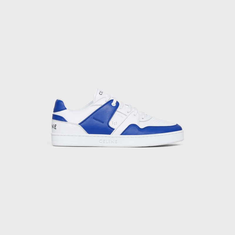 Celine C04 Trainer Low Kanten-up In Calfskin Sneakers Wit Blauw | CL-591905