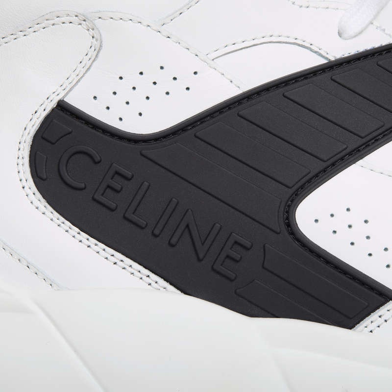 Celine C06 High In Calfskin Sneakers Wit Zwart | CL-591909