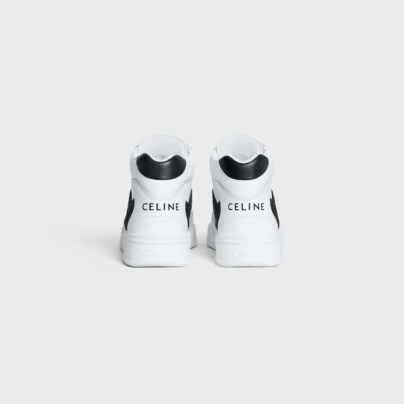 Celine C06 High In Calfskin Sneakers Wit Zwart | CL-591909