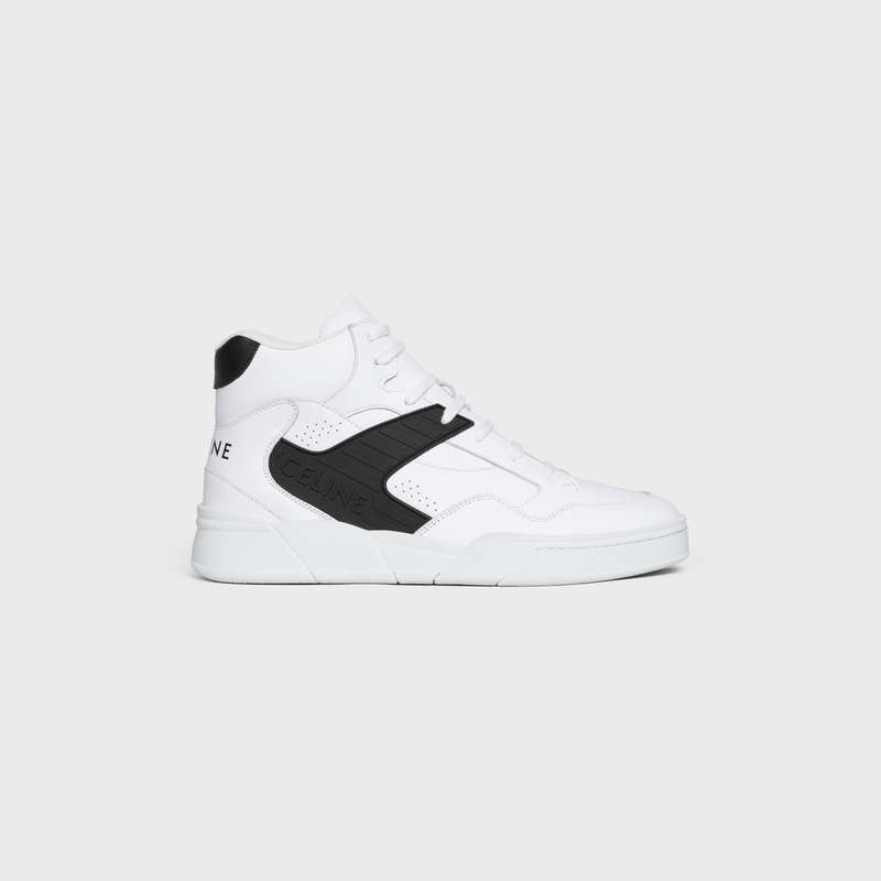 Celine C06 High In Calfskin Sneakers Wit Zwart | CL-591909