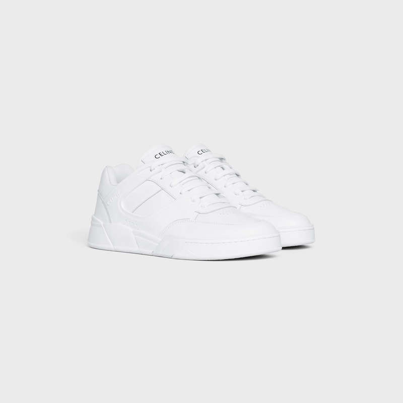 Celine C07 Trainer Low Kanten-up In Calfskin Sneakers Wit | CL-591900