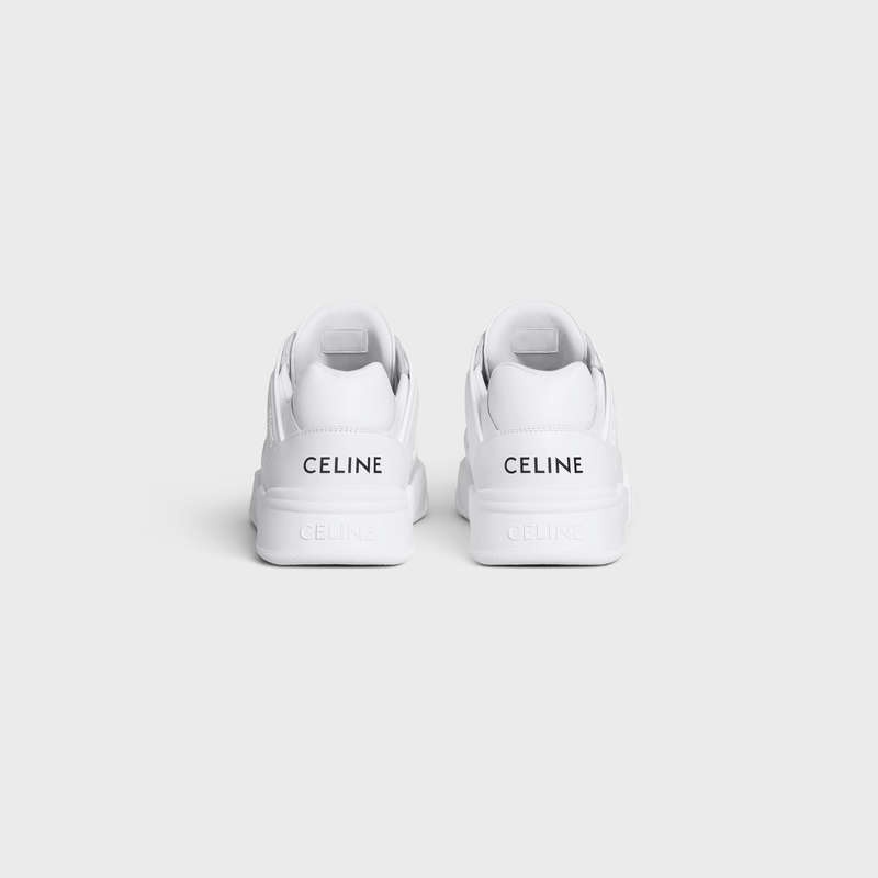 Celine C07 Trainer Low Kanten-up In Calfskin Sneakers Wit | CL-591900