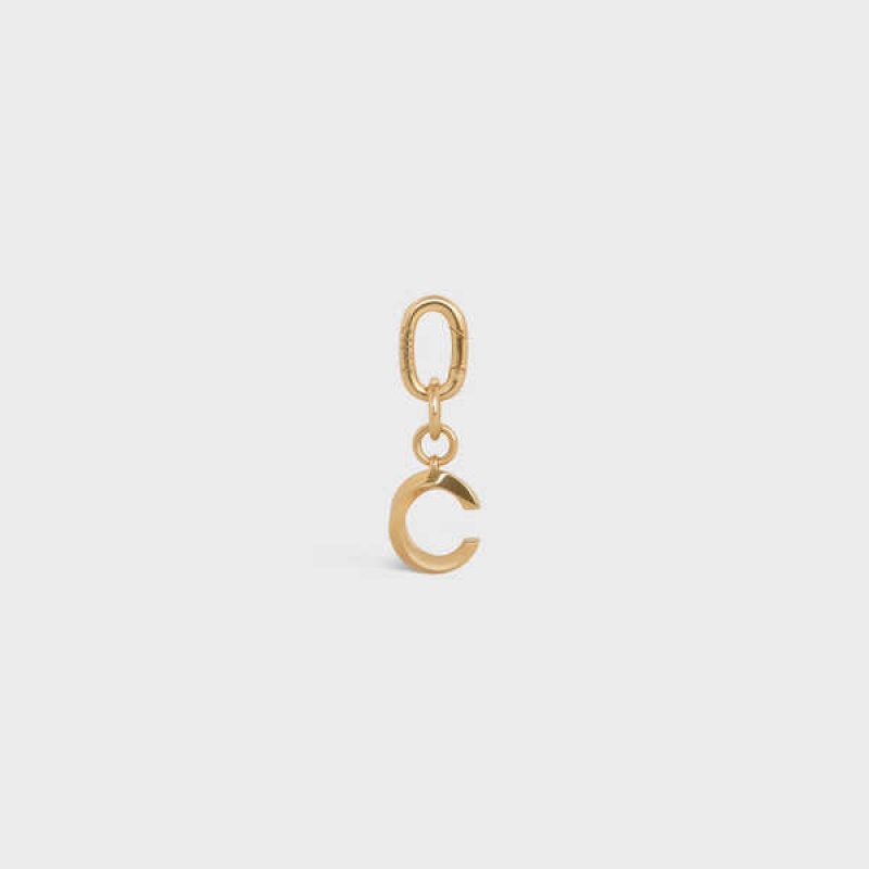 Celine C Charm In Brass Kleine Lederwaren Goud | CL-592926