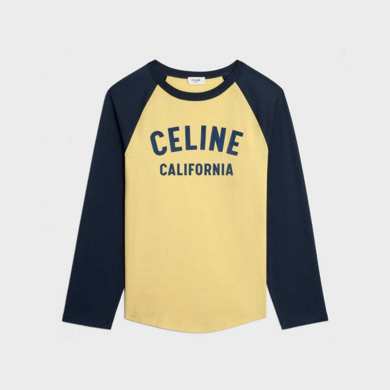 Celine California 70 S In Katoenen Jersey T-shirt Citroen | CL-592811