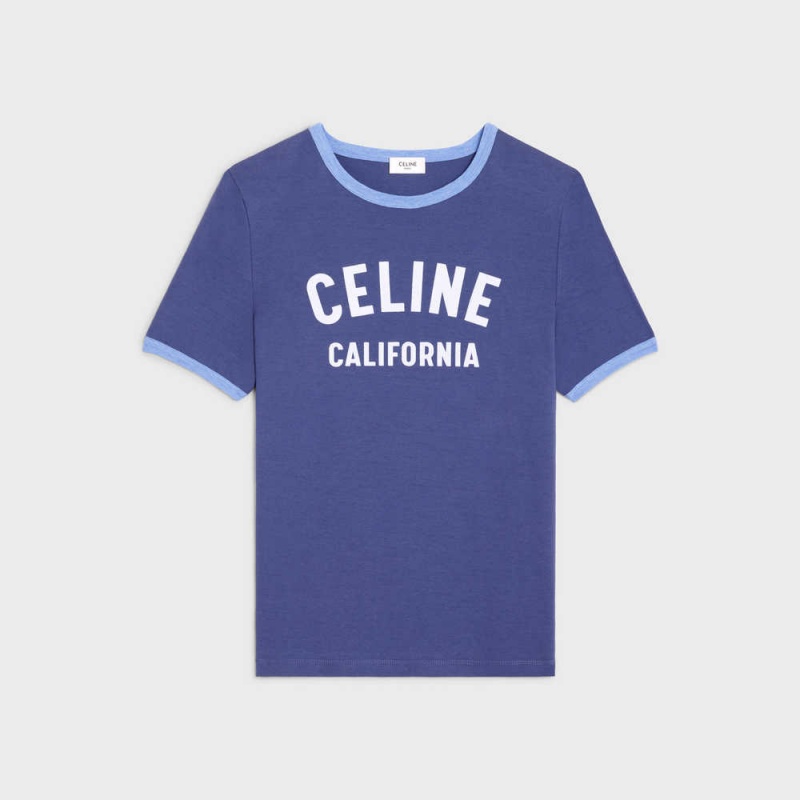 Celine California 70 S In Katoenen Jersey T-shirt Blauw Lichtblauw | CL-592774