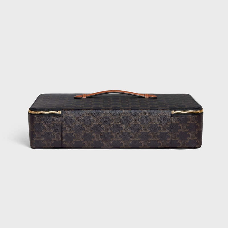 Celine Case In Triomphe Canvas And Calfskin Zakelijke Tassen Bruin | CL-591826