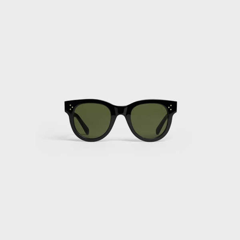 Celine Cat Eye S003 In Acetate With Mineral Glass Lenses Zonnebril Zwart | CL-592427