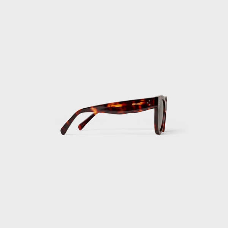 Celine Cat Eye S003 In Acetate With Mineral Glass Lenses Zonnebril Bruin | CL-592426