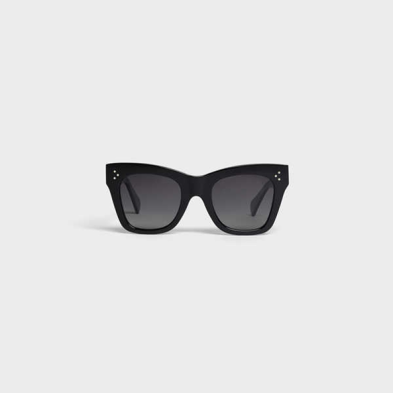 Celine Cat Eye S004 In Acetate With Polarized Lenses Zonnebril Zwart | CL-592428