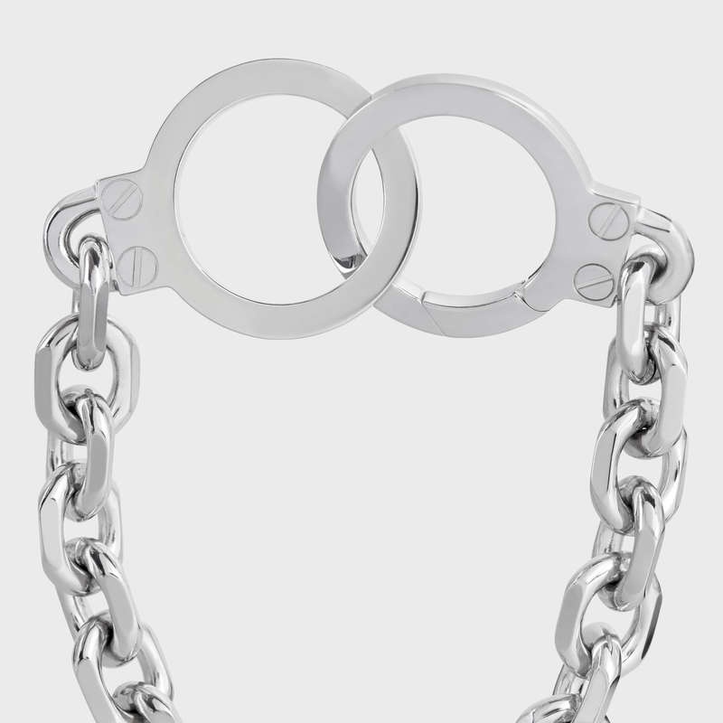 Celine ChaîNe Triomphe Golden Handcuff In Sterling Silver With Rhodium Finish Armbanden Zilver | CL-591657