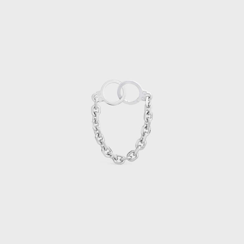 Celine ChaîNe Triomphe Golden Handcuff In Sterling Silver With Rhodium Finish Armbanden Zilver | CL-591657