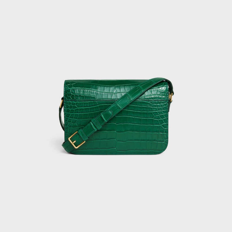 Celine Classique Bag In Niloticus Crocodile Triomphe Groen | CL-593190