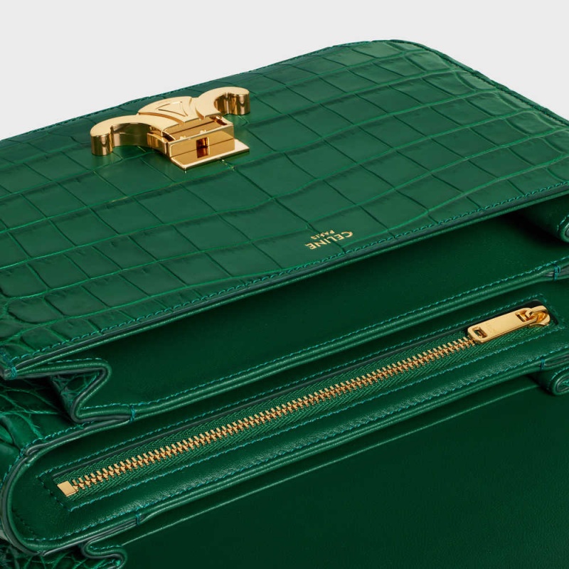 Celine Classique Bag In Niloticus Crocodile Triomphe Groen | CL-593190