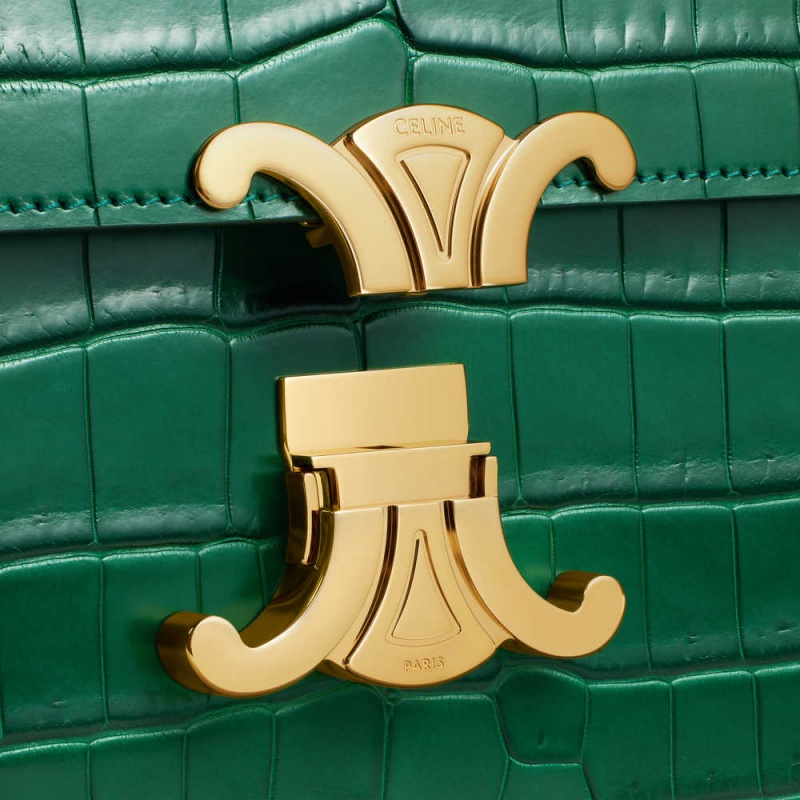 Celine Classique Bag In Niloticus Crocodile Triomphe Groen | CL-593190