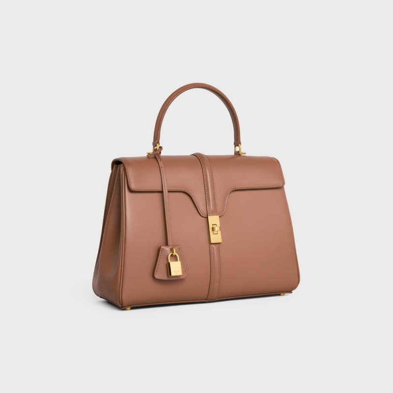 Celine Classique Bag In Satinated Calfskin 16 Bruin | CL-593281