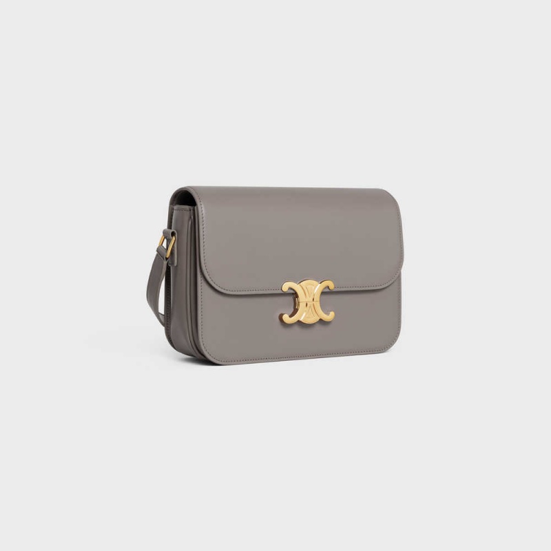 Celine Classique Bag In Shiny Calfskin Triomphe Grijs | CL-593186