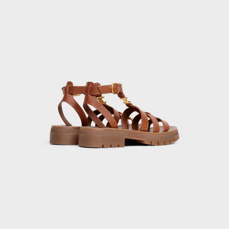 Celine Clea Triomphe Gladiator Chunky In Calfskin - Vegetal Tanning Sandalen Bruin | CL-592574