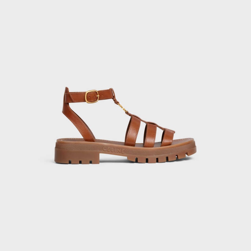 Celine Clea Triomphe Gladiator Chunky In Calfskin - Vegetal Tanning Sandalen Bruin | CL-592574