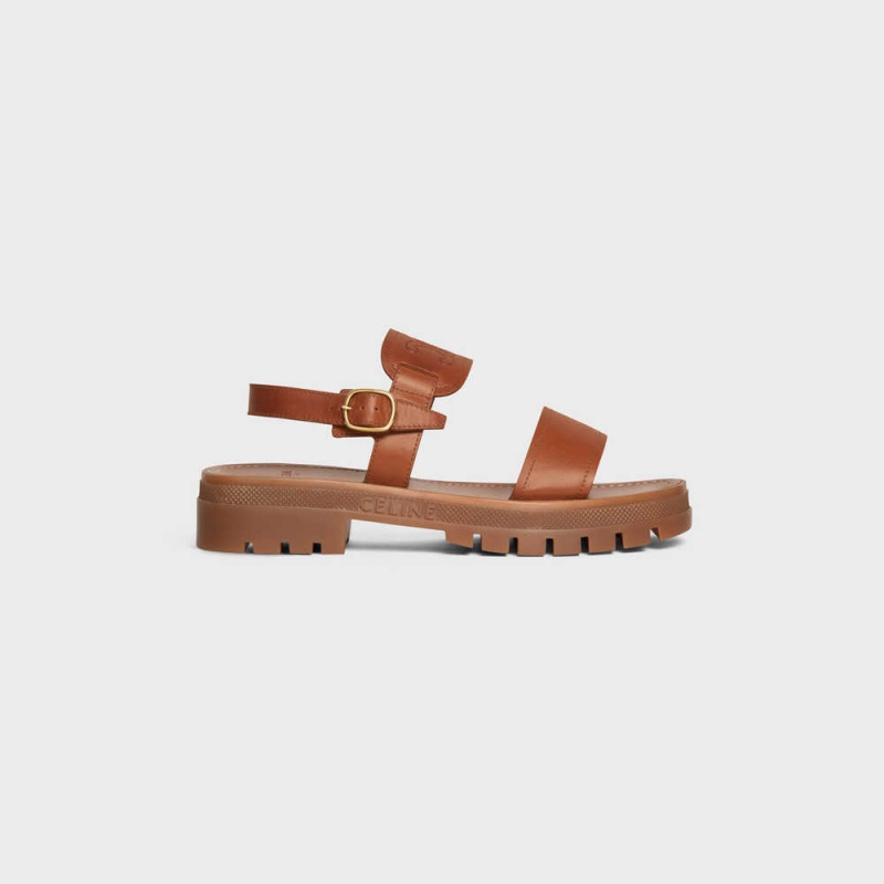 Celine Clea Triomphe In Calfskin - Vegetal Tanning Sandalen Bruin | CL-592570