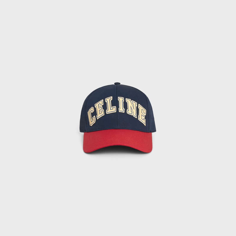 Celine College Baseball In Katoenen Pet Donkerblauw Rood | CL-591702